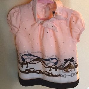 Janie and Jack Pink Blouse with Nautical Design